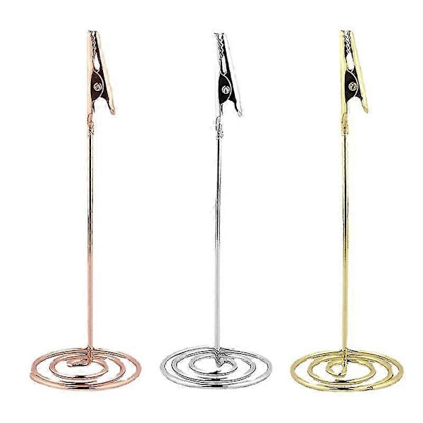 12 stk. Bordnummerholder Navnepladsholder Memoklips Holder Stand Noteholder