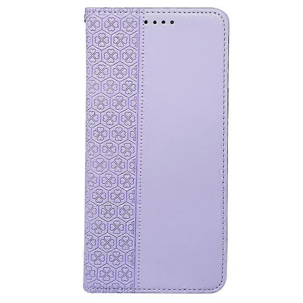 Kompatibel med HMD Pulse / Pulse+ Etui Pung Læder Telefon Cover Lykke Kløver Prægning LightPurple