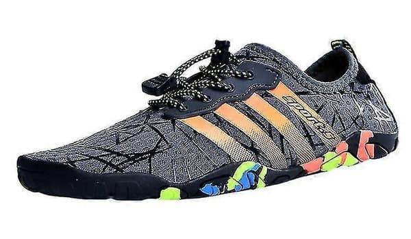 Vandsko til mænd og kvinder, afslappede flade sko til pool, strand, svømning, slip-on, ådykning Gray 37