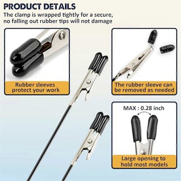 Modelmalerstativbase (19 x 14 huller) og 27 stk. Alligator Clip Sticks Sæt Modelværktøjer til Ai