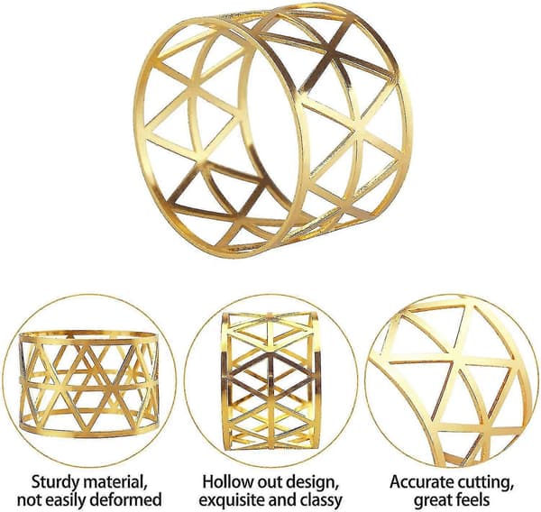 10 stk. hule servietringe Gold