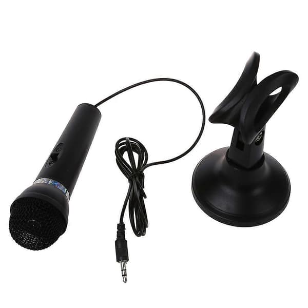 Omnidirektionel Laptop PC Computer 3.5mm Netværksstand Mini mini telefon Mikrofon Sort
