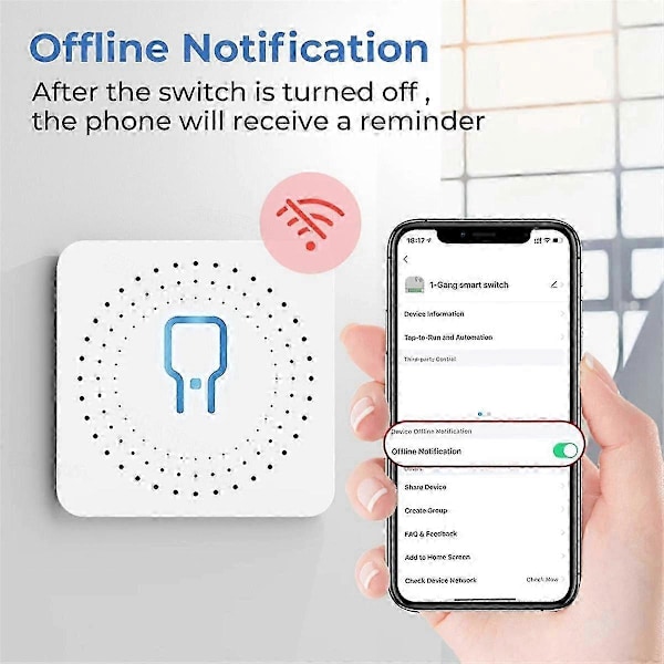 Smart Switch Modul med WiFi RF433 Fjernbetjening, Mini Afbryderrelæ til Hjemmeautomatisering DIY