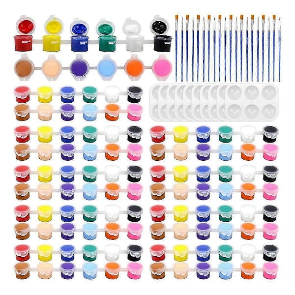 10-pack Akrylfärgsset, för Barn Vuxna Konst & Hantverksmålning, för Hem Klassrum Födelsedag DIY med Paletter och Penslar
