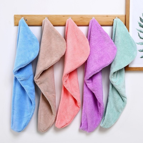 Hårhåndklehatt for kvinner, hurtigtørkende mikrofiberhåndklehette, badehodeplagg, solid håndklehette, superabsorberende turbanhårhåndkle pink