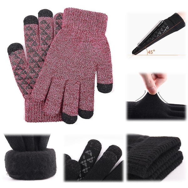 Knit Thermal Gloves, Villa Liukumaton Kosketusnäyttö Käsineet Käsineet Style4