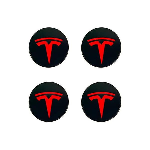 XYC Egnet for Tesla Model 3 nav senterdeksel logo - sølv sølv logo (blank) (fire pakker)