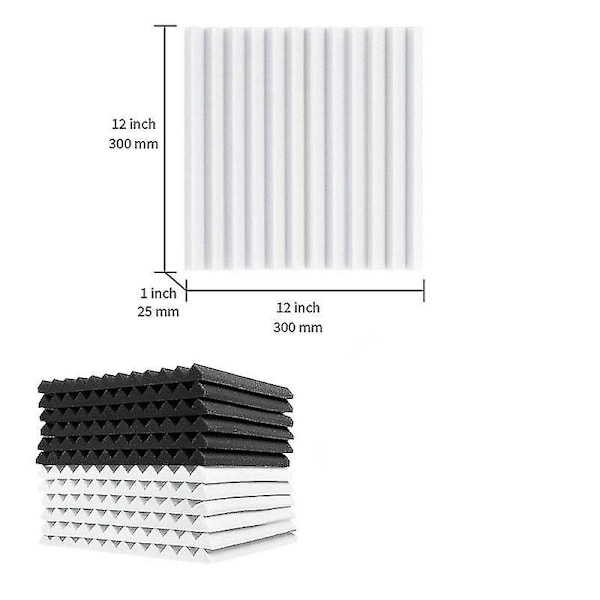 12 stk. Akustisk Skumplade, Lydisolering Lydisolering Pad, til Studio Loft Spillerum
