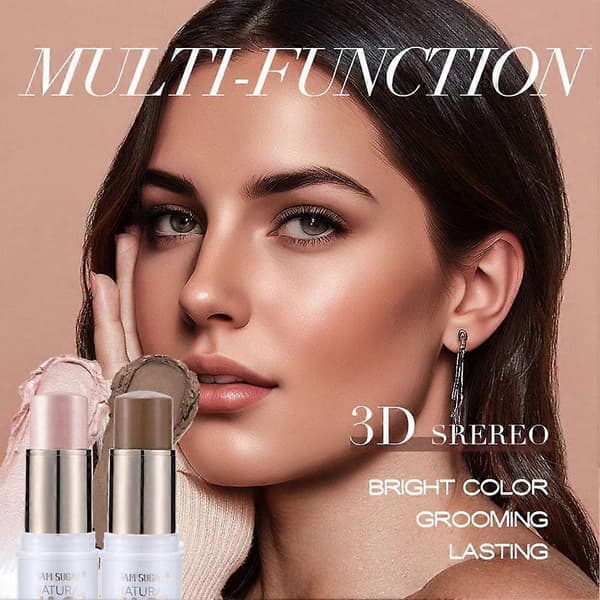 Contouring stick til highlights, makeup til ansigtsskygger, multifunktionel skyggestift A
