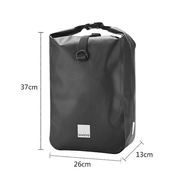 Cykeltaske Vandtæt Bagagebærer Sædetaske med Refleks 10L Sort