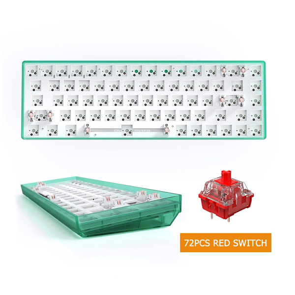 TESTER68 Trådløst Bluetooth Tastatur Hot Swap Mekanisk Tastatur Kit Gamere 2.4G DIY Til 3/5 Pin Switch Aksel Base 68 Taster Camel
