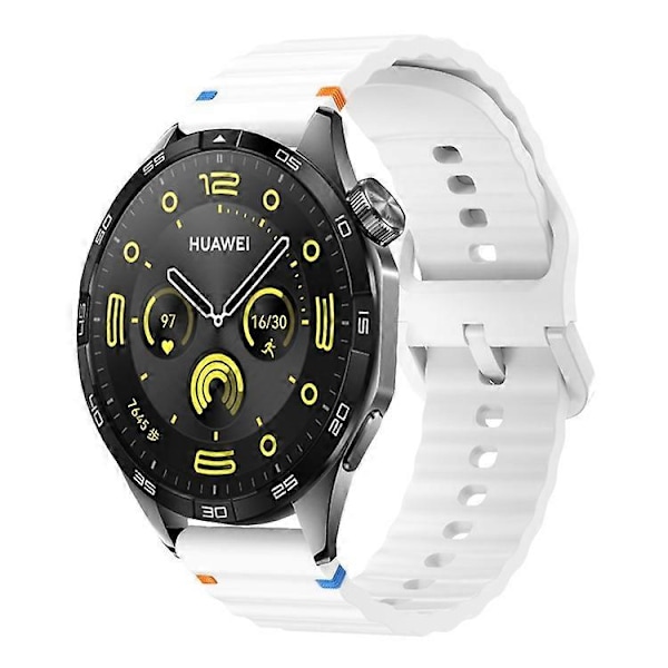 22mm silikoniranneke yhteensopiva Xiaomi Watch S4 Sport / Redmi Watch 5 Active Wave Design -älykellon rannekkeen kanssa White