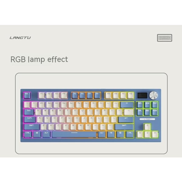Lt84 84-näppäimen mekaaninen RGB-taustavalaistu Hot Swap -näppäimistö Tri-Mode White