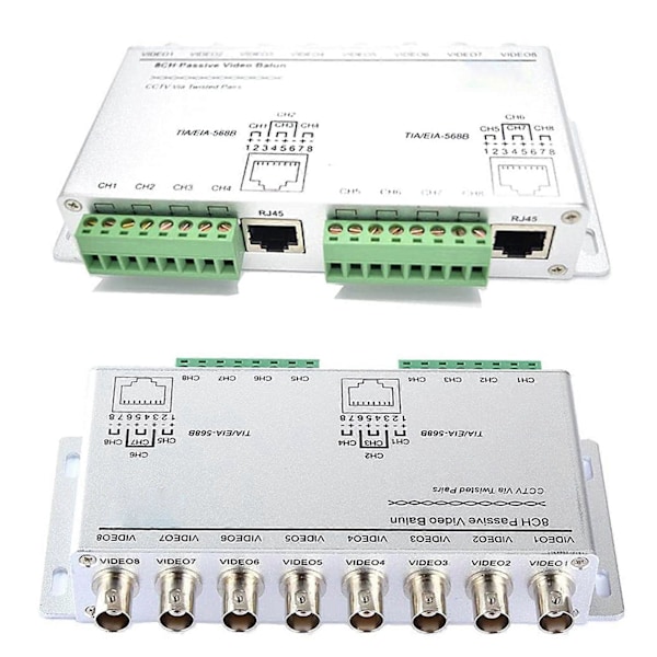 8-KANAVAINEN UTP 720P/1080P HD Passiivinen Video Balun Lähetin-Vastaanotin, BNC - Cat5/5E