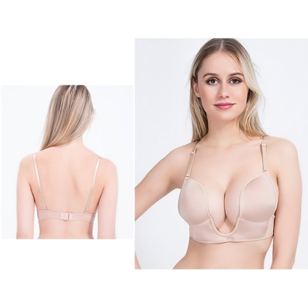 Dyp U-formet stupe-BH Lift Up Low Back Wirefree BH Dame Undertøy Skin Color A