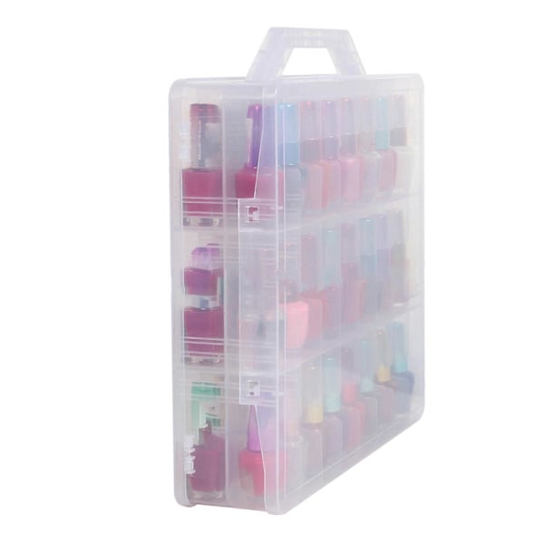 48 Fack 2 Lager Nagellacksorganiserare Bärbar Transparent Nageltillbehör Handarbete Förvaringslåda Justerbar