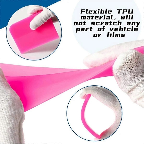 Bilskrapa Kit 5 i 1 Anti-Repa TPU Gummi Skrapa för Vinylfolie Skrapa Fönster