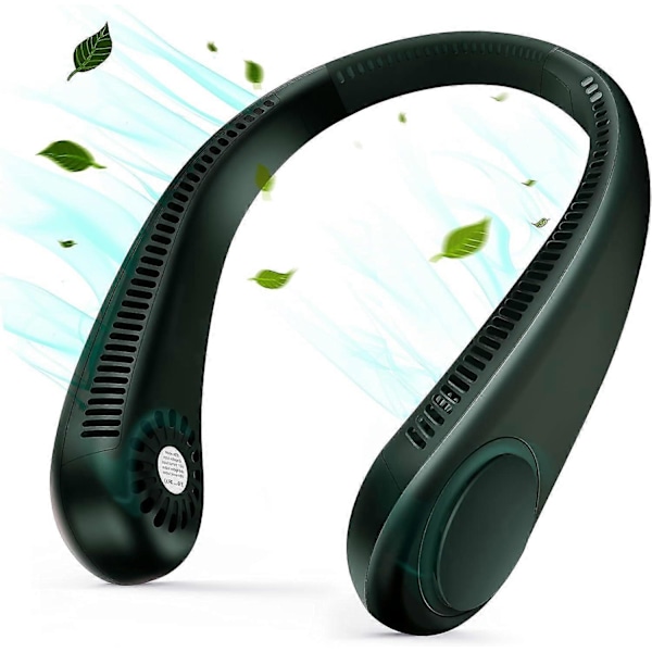 Kannettava kaulatuuletin, ladattava handsfree-tuuletin ilman lapaa, 360° jäähdytys, hiljainen