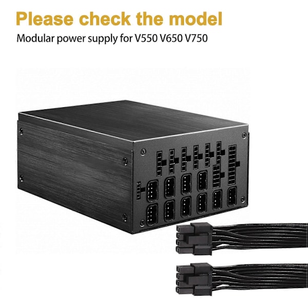 PCI-E 8 Pin til Dobbelt 8Pin (6+2 Pin) Strømforsyningskabel til V Gold Series V750 V650 V550 Modulær Strømforsyning