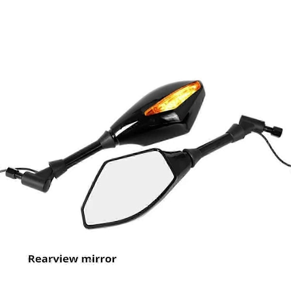 Motorcykel Modifierad 10mm Universal Backspegel med Blinkers LED Backspegel med Ljus Sidospegel, A