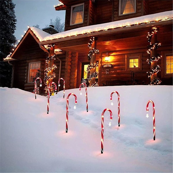 Säsongs- & Juldekorationer Solenergi Julkrycka Marklampa Utomhus Plug-in Godiskrycka Gräsmattor Landskap Lampa 4-delars Set Q