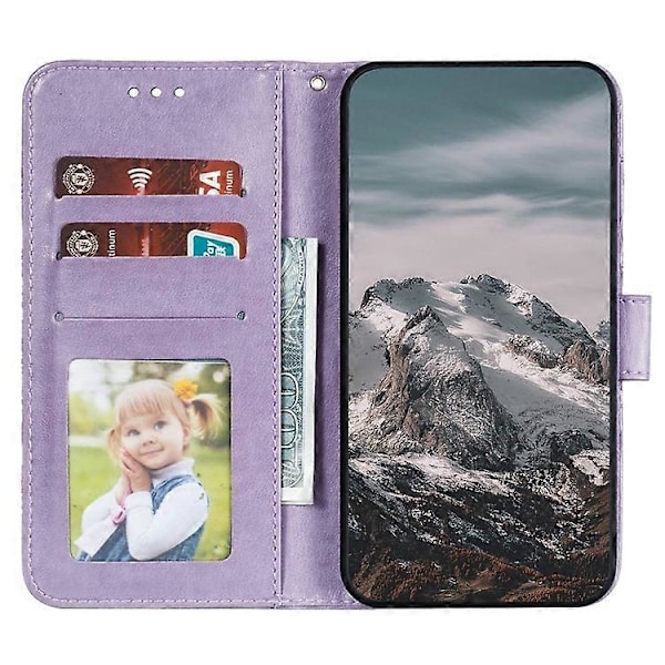 Kompatibelt Skal för Honor 200 Lite PU Läder Mandala Präglad Design Plånboksfodral Purple