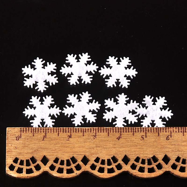 100 stk. 10-30 mm Hvit Filt Snøfnugg Juleklistremerke Ikke-vevd Patch Applikasjoner Håndverk Fest Diy Scrapbooking Dekor Cp2767 15mm