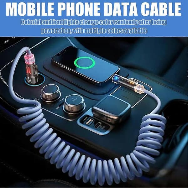 240W 4-i-1 Fjederdatakabel til Android og iPhone