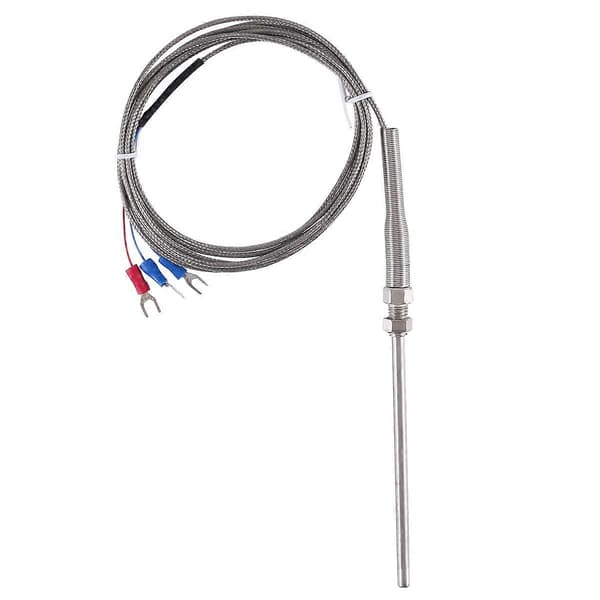 Stål Temperatur Probe Pt100 RTD Sensor Kabel 2M 98 mm 3 Ledninger -50 ~ 400 Celsius