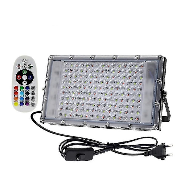 LED RGB Spotlight 50W 100W 150W IP65 Udendørs Projektør AC220V RGB Reflektor Projektorlampe Med Farve Fjernbetjening