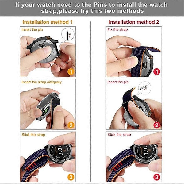 26mm Nylon Klokkereim Kompatibel For Garmin Fenix 6X, Justerbar Erstatningsreim for Smartklokke OceanBlue