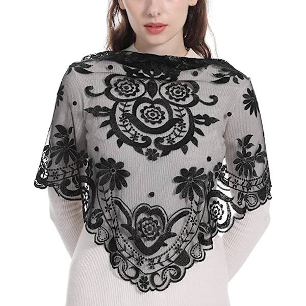 Spansk Stil Blonde Mantilla Dame Hodeplagg Katolsk Slør Bryllupsslør 2