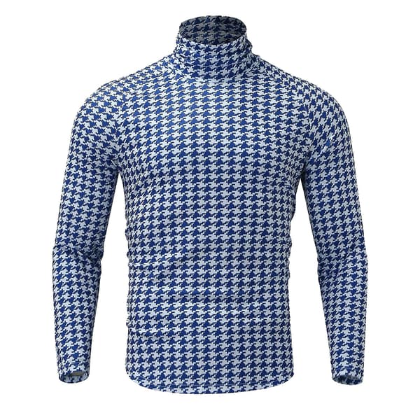 Herr Polokrage Långärmad Tryckt Slim Tröja Pullover Toppar Casual Stickad Tröja Plus Storlek