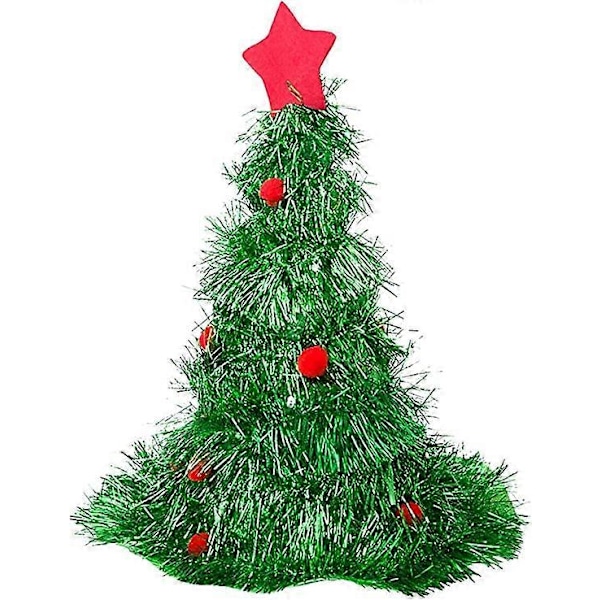 Julglitterhatt med LED-lampor Julgransformade färgglada tofsar Julhatt