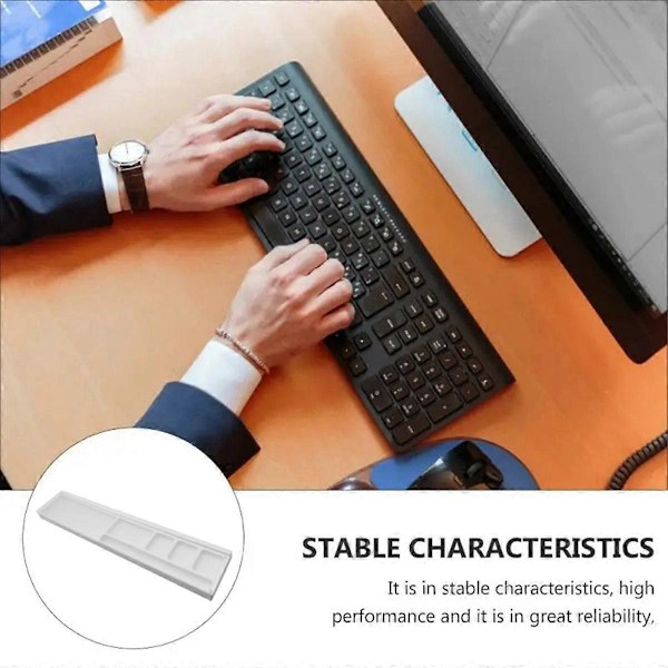Tastatur Håndledsstøtte Ergonomisk Skrivebordsopbevaringsboks Nem Skrivning Smertelindring til Gamere Studerende Transparent Låg Hvid