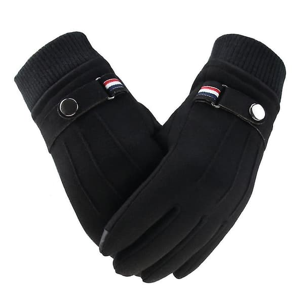 Herre Vinterhandsker Touch Screen Handsker Ruskind Varme Split Finger Handsker Udendørs Style1