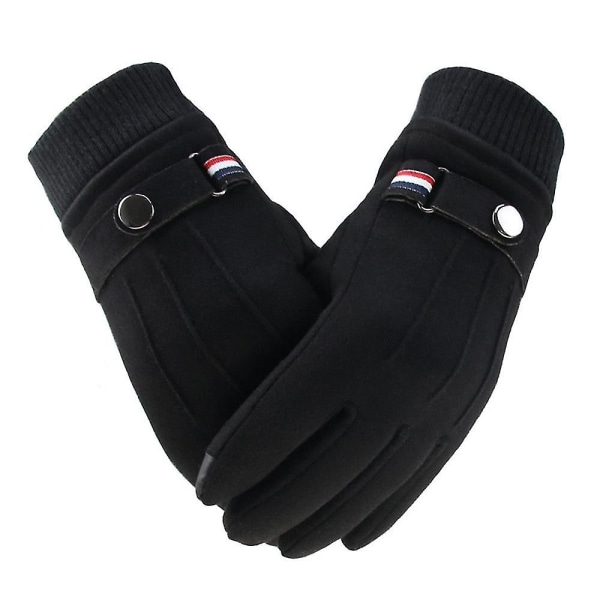 Vinterhandskar för män Pekskärmshandskar Mocka Varma Split Finger Handskar Utomhus Style1