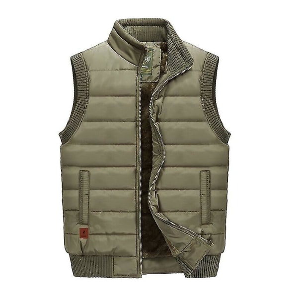 Vinterfortykket Varm Parka Herre Fleece Hætte Herre Vinterjakke Frakke Arbejdstøj Jakke Fløjlsfrakke 9805Khaki L