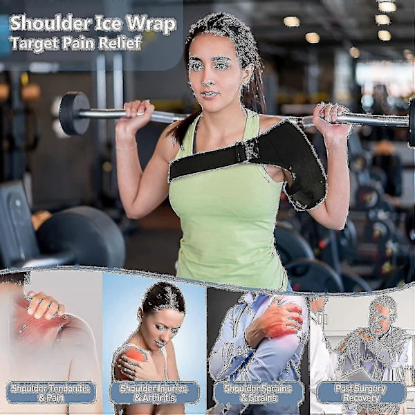 Skulder Ispose Kuldebehandling - Rotator Cuff Kuldebehandling, Gjenbrukbar Oppvarmet Kjølekompress, Smertelindrende Skulderstøtte