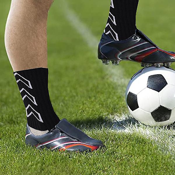 Slitesterke sportssokker Sklisikre midtrørsokker Fortykket fotballsokk Sho black