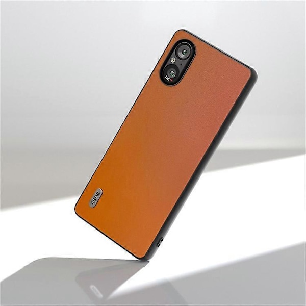 ABEEL Kompatibel til Sony Xperia 5 V Etui PU Læder + Hård PC Glat Beskyttelsescover Brown