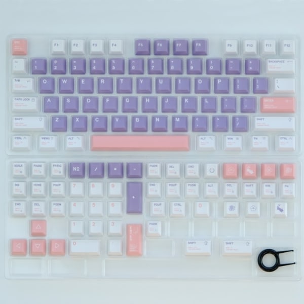 1 sæt 129 nøgler GMK Lilla lilla PBT Materiale Cherry Profile Sublimation Velegnet til 61/68/87/108 Key Mekanisk Keyboard Keycap Purple Lilac