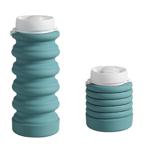 Sammenklappelig Silikone Vandflaske, 1 Styk, Blå Camping & Vandreturs Vandflaske, 600ml, Let at Tage Med, Til Rejser, Fitnesscenter, Camping, Vandreture, Cykling, Yoga,
