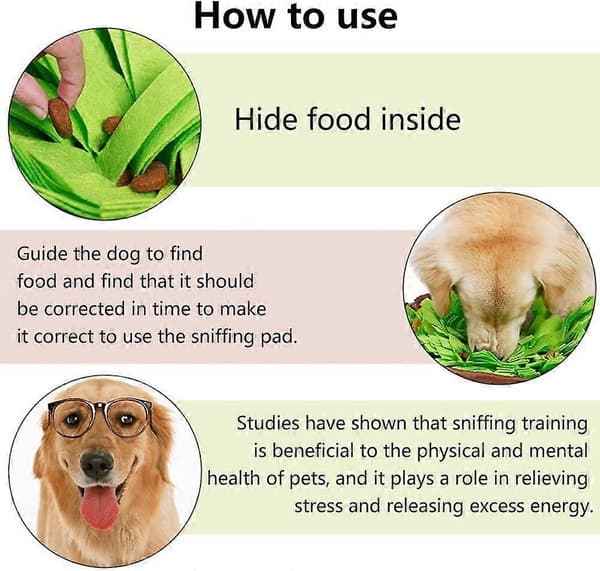 Snusematte for hunder, puslespillleke, matsnusematte, interaktivt spill, hundegodbiter-dispenserleker