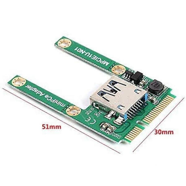 Mini PCI-E - USB3.0 -sovitinkortti PCIe - USB 3.0 -sovittimeen, sopii kannettaville tietokoneille