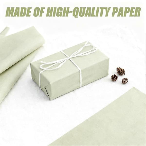 50 ark grönt silkespapper, salviagrönt silkespapper för presentpåsar, W4D0 50*35cm