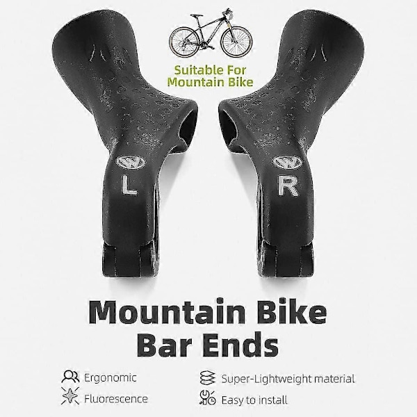 1 Par Terrengsykkel Styrendeender 22.2mm Sykkel Bar Ender Nylon Styregrep Ergonomisk Design Landevei Mtb Sykkeltilbehør-XinHan