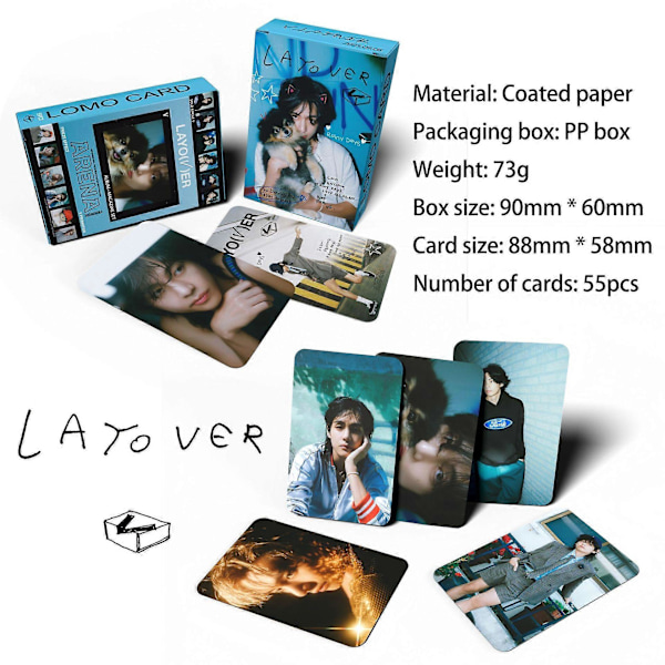 55 BTS V Lomo Kort Solo Album Layover Støtte Omgivende Guld Taiheng Samlekort