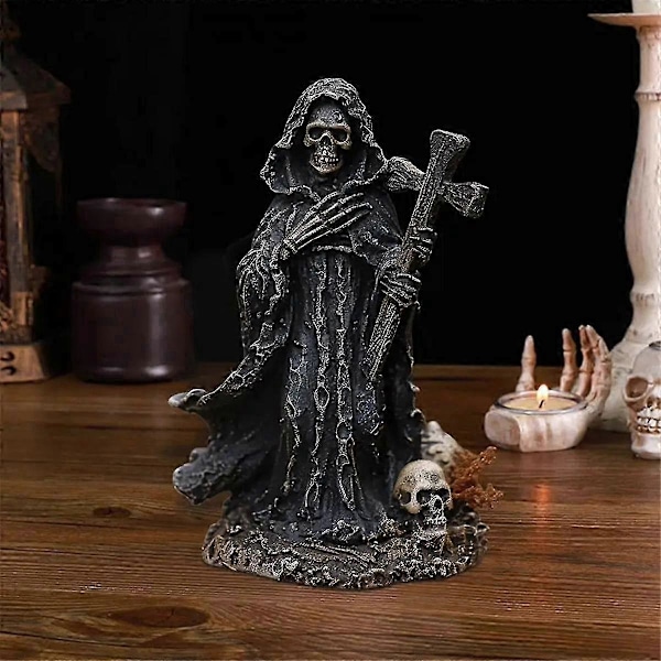 Skelet Figur Ond Grim Reaper Til Halloween Hjemmekontor Indretning Resin Statue Skulptur Ornament B