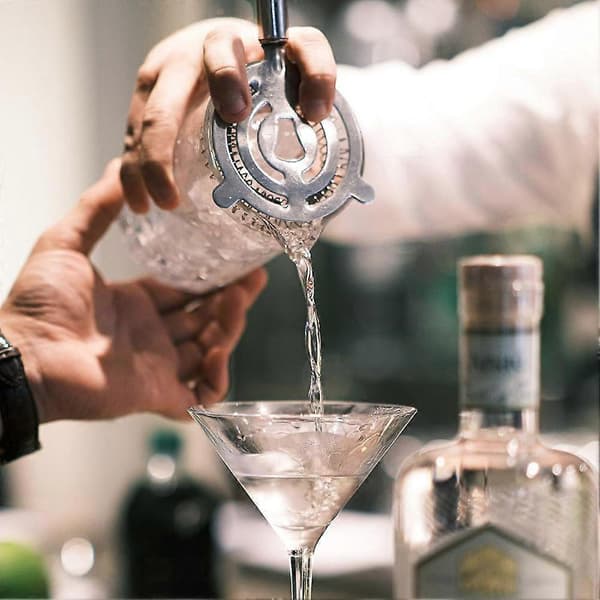 5-delt Cocktail Shaker Sett Sil Jigger T-Mikseskje Muddler Bartender Kit Rustfritt Stål S
